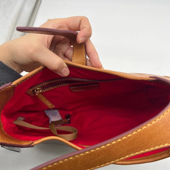 Dooney & Bourke Handbags Florentine Leather Crescent Hobo Brown Chestnut - Picture 14 of 16